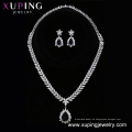 Set-222 Xuping Zink-Legierung Hochzeit Schmuck Silber Farbe Braut Set, Ohrring und Halskette Damenmode Schmuck Set